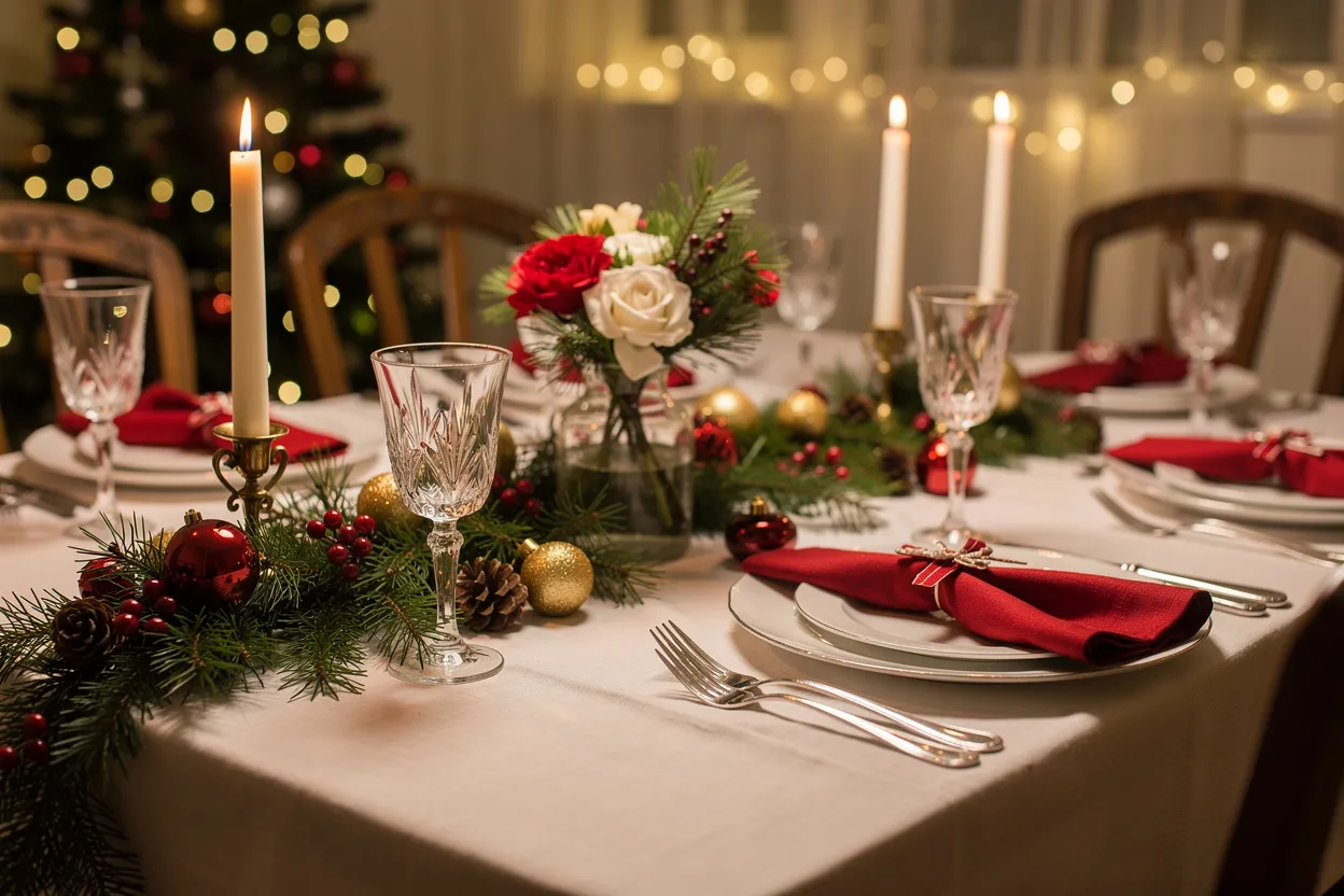 decoracion navideña mesa